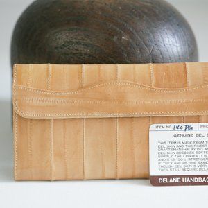Vintage Deadstock Eel Skin Suede Bi Fold Wallet